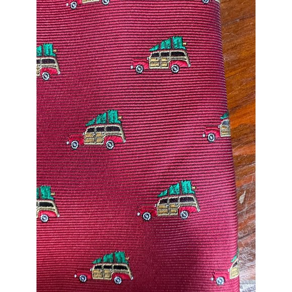 Knotty and Nice Woody Van Christmas Tie OS Red Christmas Polyester - Picture 4 of 16